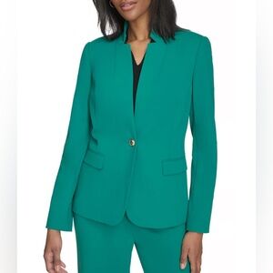 Halston Classic One Button Scuba Jacket 8